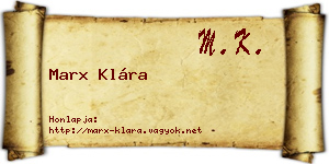 Marx Klára névjegykártya